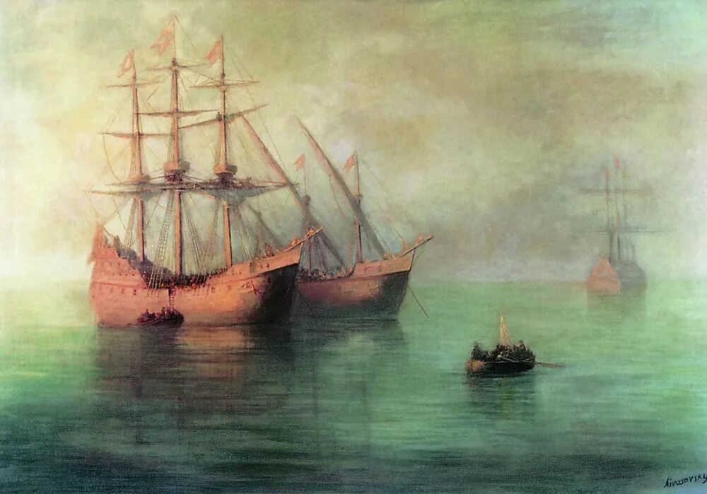 Корабль связан с морем. Иван константинович айвазовский корабли колумба. иван константинович айвазовский парусник. иван айвазовский (ivan aivazovsky) корабли колумба. 1880-е. айвазовский корабль колумба.