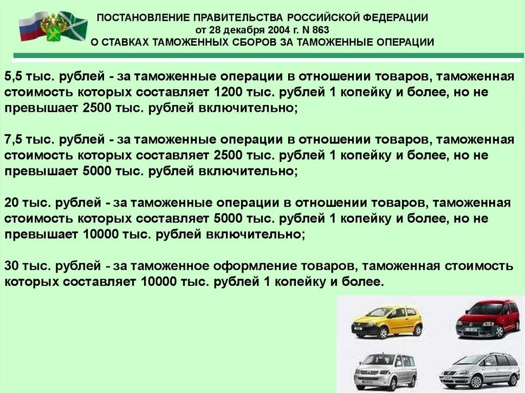 Перемещение продукции транспортным средством. Таможенные операции. Таможенные операции в отношении товаров. Транспортные средства для личного пользования.