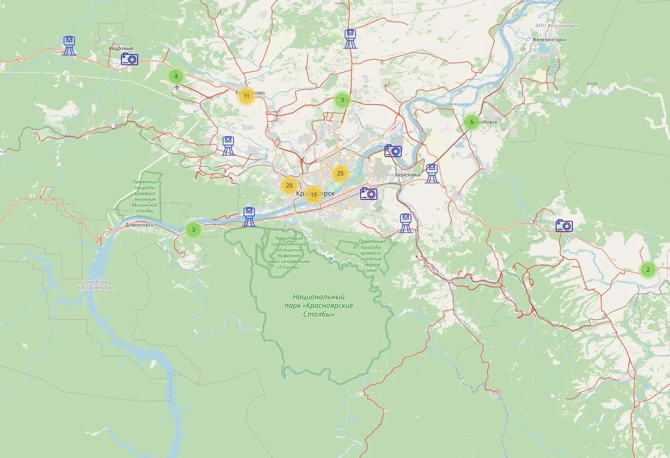 Дорожники карта. Расположение камер видеофиксации на карте в Красноярске. Камеры фиксации нарушений ПДД Красноярский край. Камеры на дорогах Красноярска карта. Расположение всех камер в Красноярске на карте.