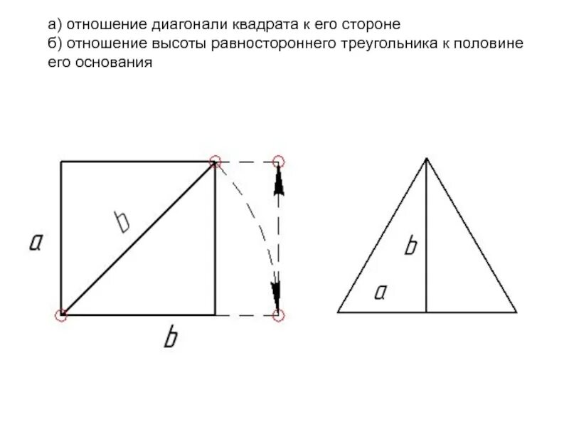 Диагональ и высота треугольника