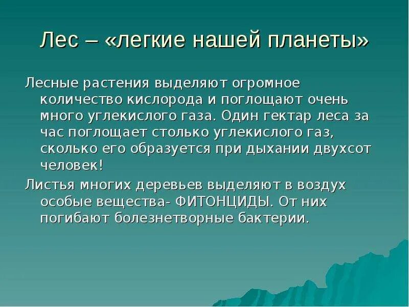 Дерево поглощающее кислород