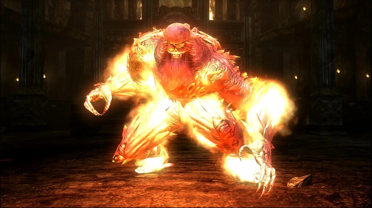 Игра демон души. Огненный Соглядатай Demon's Souls. Flamelurker Demon Souls. Demon Souls ps3 Flamelurker. Demon Souls 5 боссы.