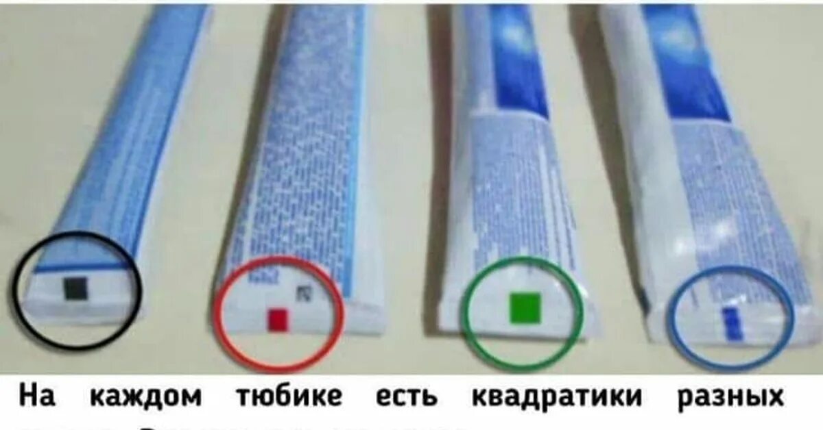 Что означает полоска на тюбике зубной. Насечки на зубных пастах. Зубная паста на конце тюбика полоска. Зубной тюбик зеленая метка. Цветовая полоска на зубной пасте разных цветов.