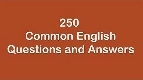 English questions and answers