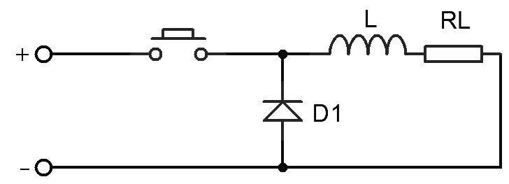 Обратное включение диода. Схема включения полупроводникового диода. Искрогасящие цепи контактов реле постоянного тока. Схема обратного включения диода. Защитный диод от самоиндукции.