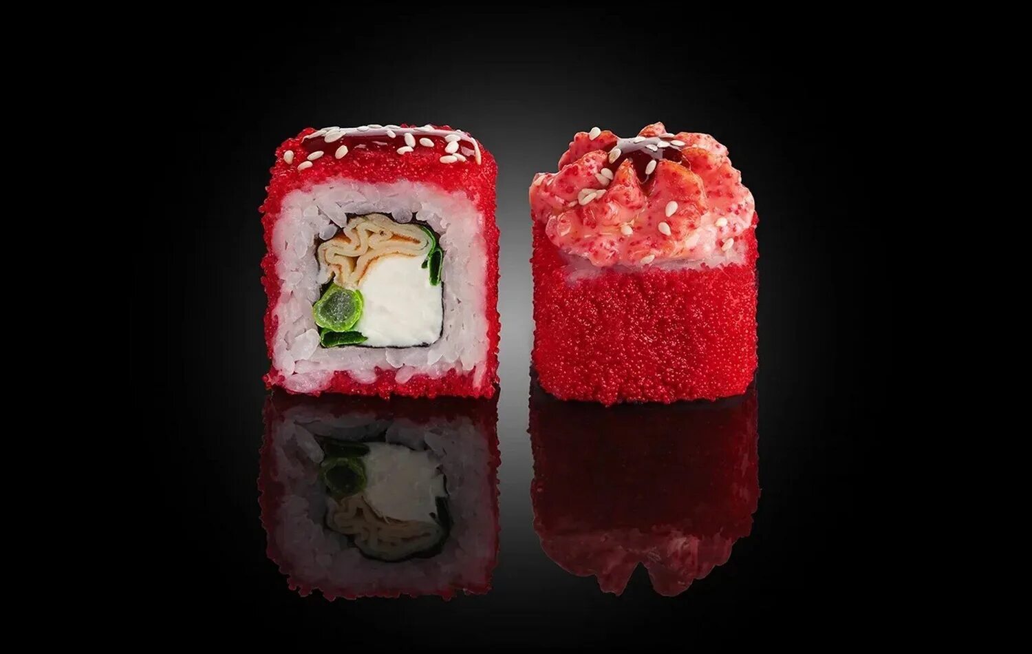 секреты ханая дагомыс. филадельфия с чукой сверху. суши дагомыс. филадельфия лайт с зеленым луком. кани муни.