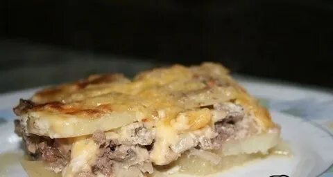 Картошка с фаршем и молоком