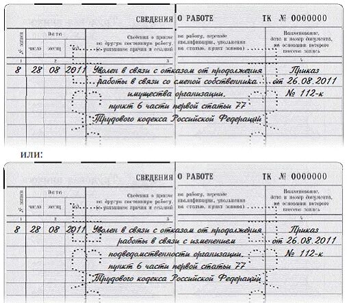 Увольнение по п. Приказ уволить работника в связи со сменой места жительства. Часть 4 ст 77 трудового кодекса. Увольнение в связи со сменой собственника организации. Пункт 2 часть 1 статья 77 трудового кодекса.