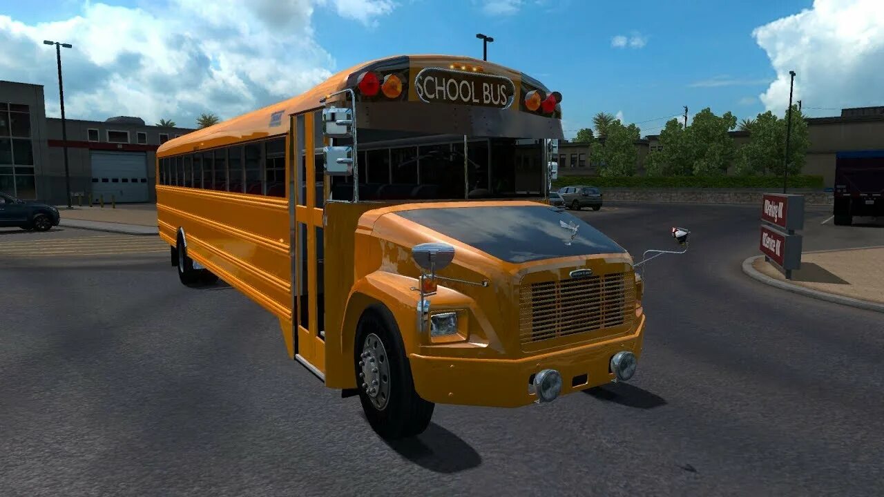 Американ бус симулятор. Автобус "freightliner f65 School Bus v2.0" для АТС 1.46. Школьный автобус Kenworth. Фредлайнер автобус. Автобус трак симулятор