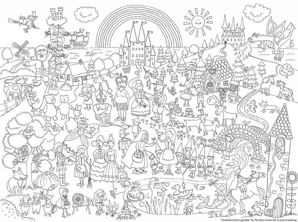 Раскраски с мелкими деталями. Много элементов на 1 плакате. Дошкольникам о европе. Раскраски большие. Много элементов на 1 плакате.