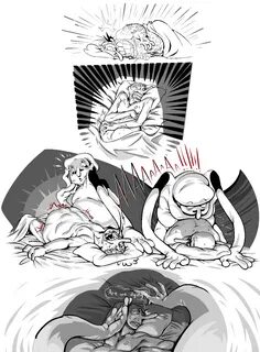 Rule34.dev - 2boys :o bald bed belly belly_bulge comic couple dialogue engl...