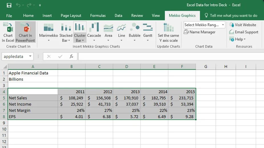 Data to excel