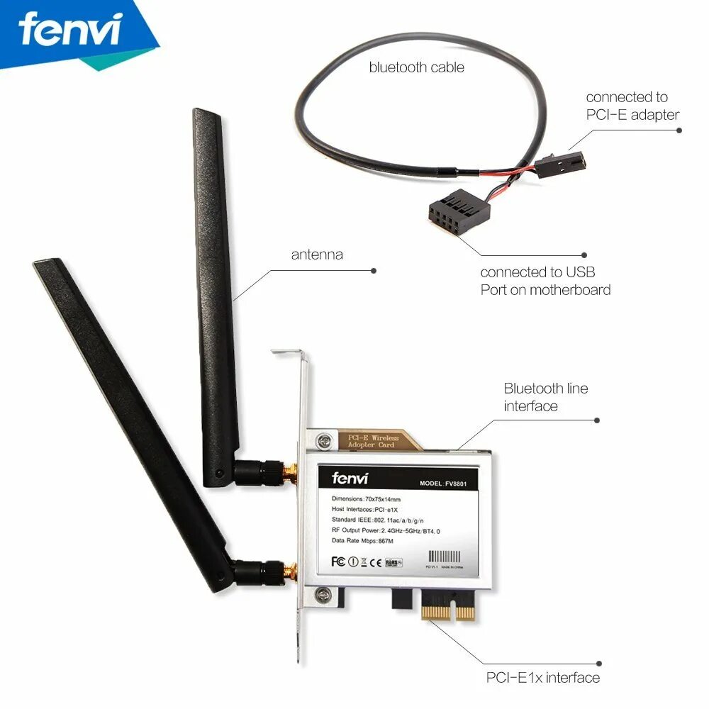 Купить wi fi bluetooth. Wi-Fi BT адаптер PCI-E – 6 FOB. WIFI Bluetooth адаптер fenvi. WIFI Bluetooth адаптер PCI-E 16x. Вай фай блютуз адаптер PCI для ПК.