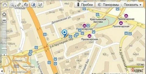 Крестьянская 1 на карте