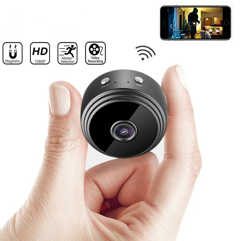 Мини-камера беспроводная WIFI/IP hd1080p.