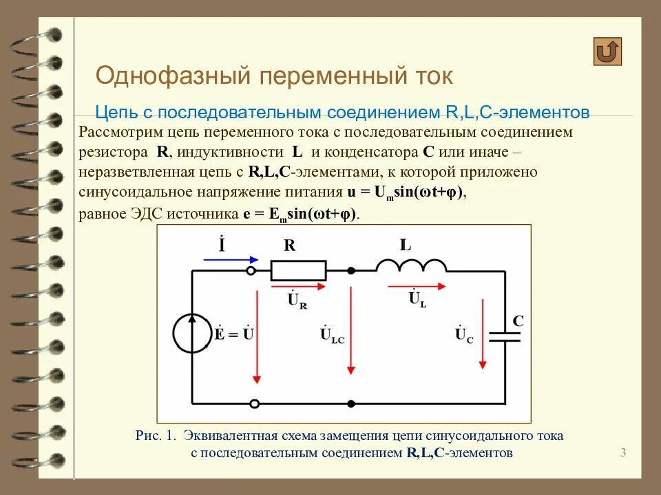 Неразветвленная цепь переменного тока. Однофазные цепи переменного тока пассивный характер. цепь с последовательным соединением r-l-c. однофазный электрический ток. последовательное соединение элементов цепи.