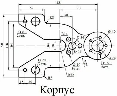 Чертеж контура детали