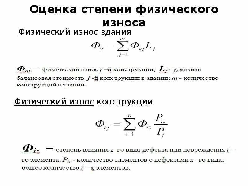 Физический износ элементов. Степень физического износа здания. Алгоритм оценки физического износа здания. Методы оценки степени физического износа капитала. Физический износ формула.