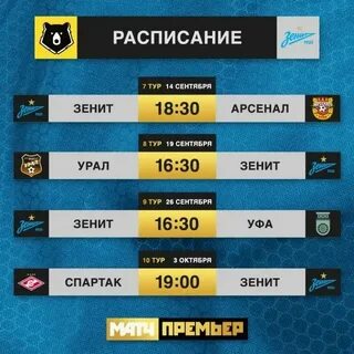 Расписание матчей фк зенит 2024 2025