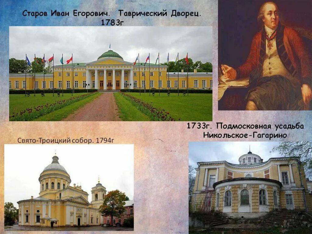 По чьему проекту был возведен таврический дворец Старов проекты