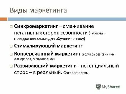 Виды маркетинга тест