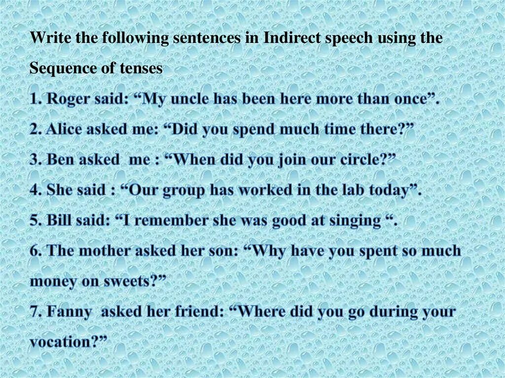 Write these sentences in the past. Sequence of Tenses упражнения. Задания direct and indirect Speech. Sequence of Tenses indirect Speech. The problem of sequence of Tenses..