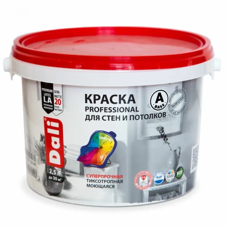 Краски абакан купить. Краска для стен и потолков Dali professional база а 9 л. Водоэмульсионная краска Dali. Краска Dali для потолков 5л. Краска акриловая для потолков- 0,9л. Dali.