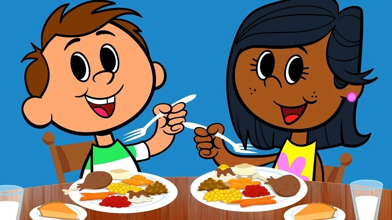 They were eating. Завтрак картинки для детей. Обед картинка для детей. Meal рисунок. Обед cartoon.