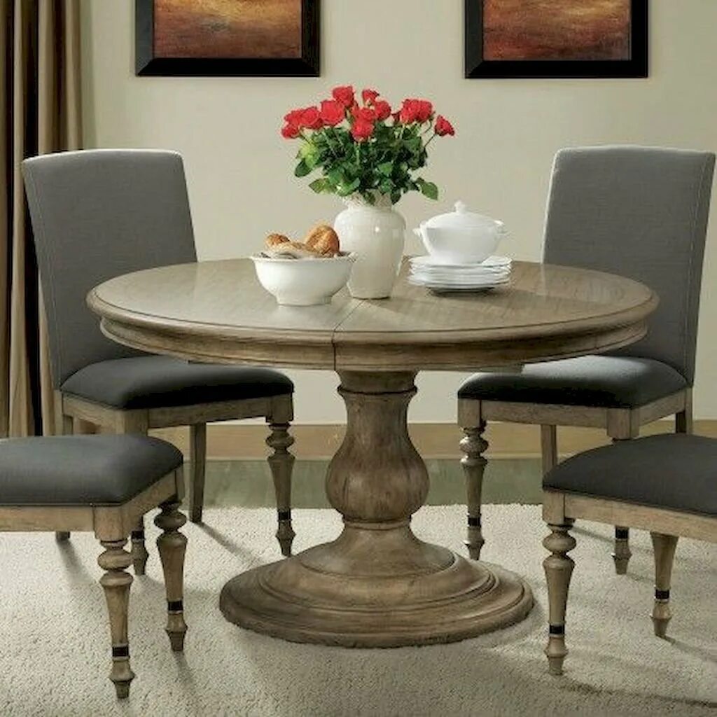 Кухонный стол стулья круглый. Обеденный стол Barnes Round Dining Table. Обеденный стол Orlando Wood Table. Круглый стол в интерьере. Стол кухонный круглый.