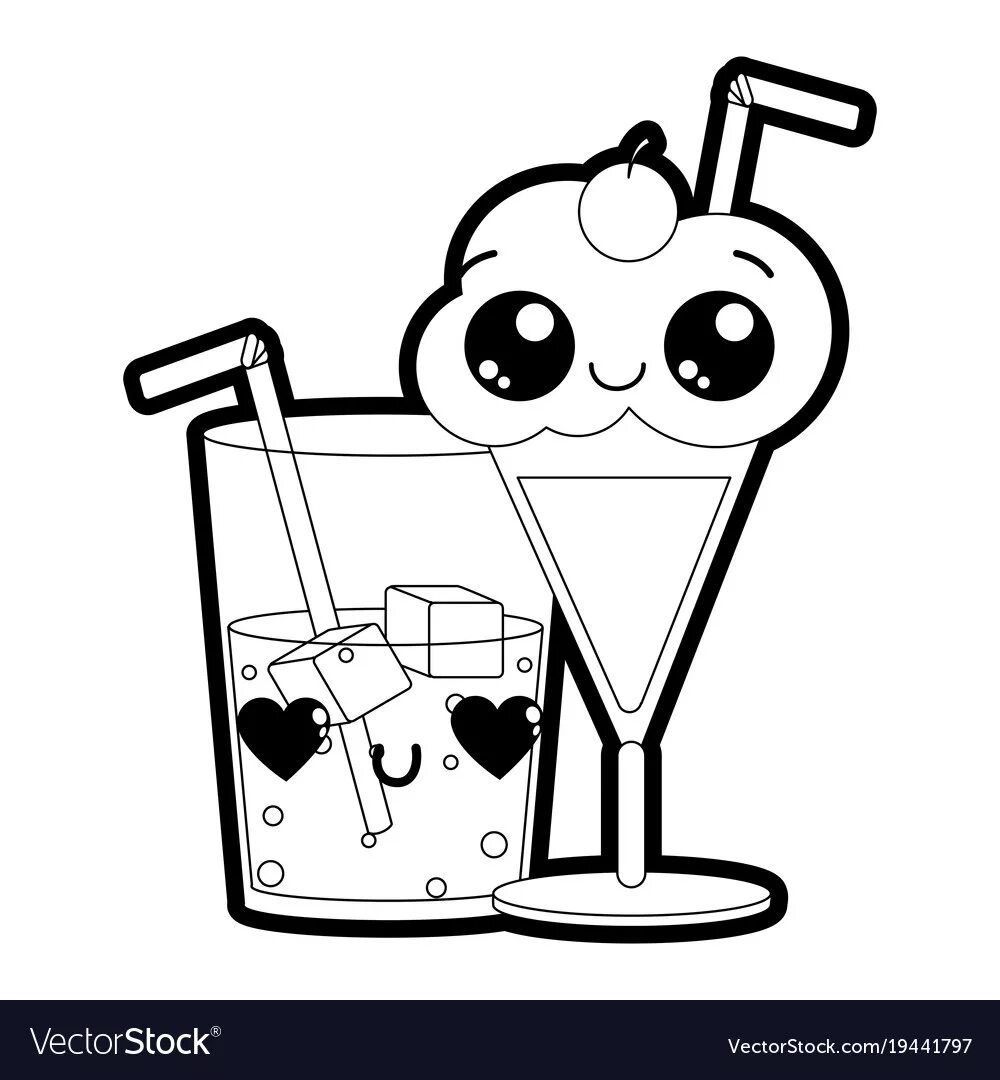 Раскраска коктейль для детей распечатать How to Draw a Milkshake Really Easy Drawing Tutorial Cute coloring pages, Draw
