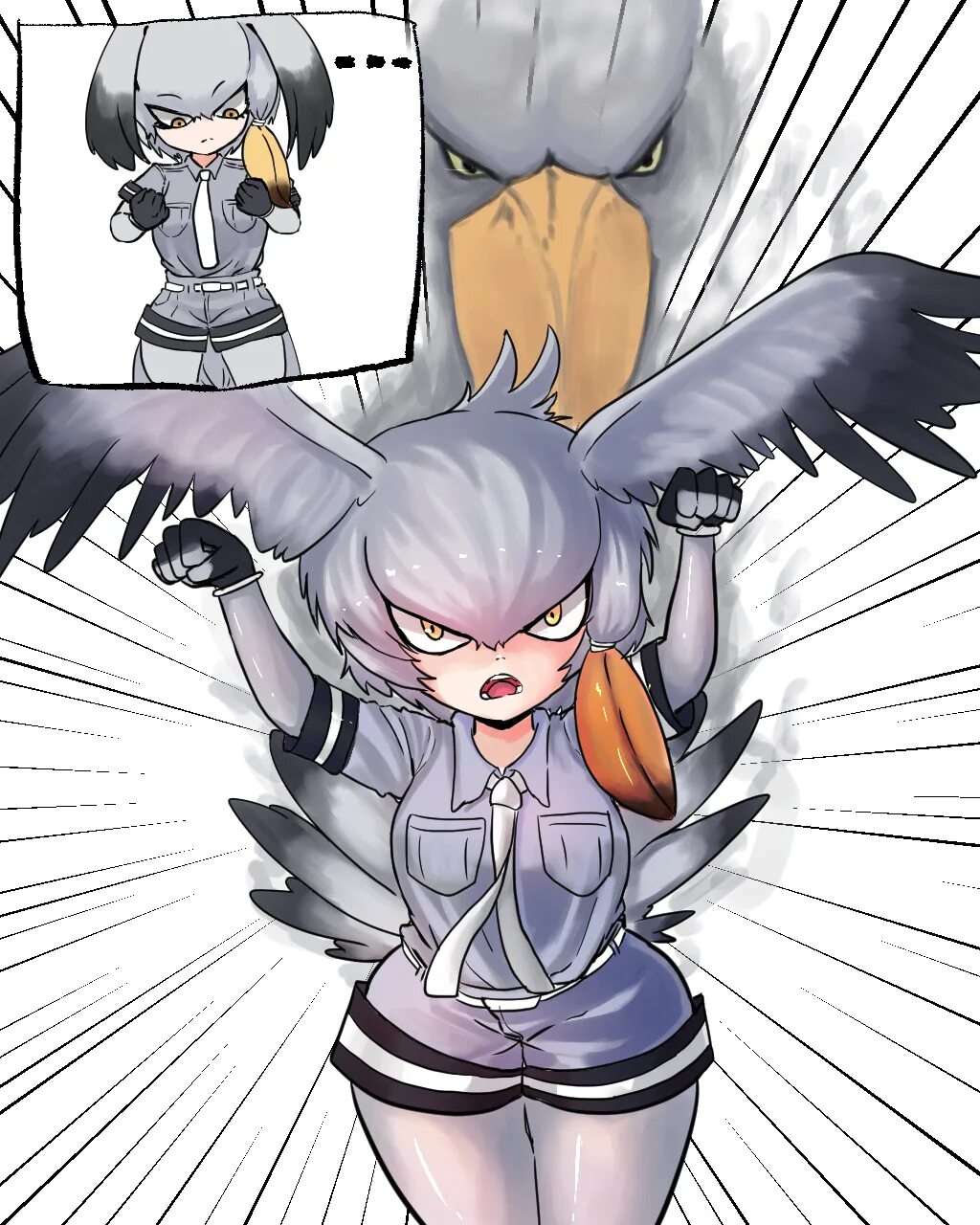 Birds rule 34. Kemono friends китоглав. Kemono friends shoebill. Shoebill Kemono friends арт.