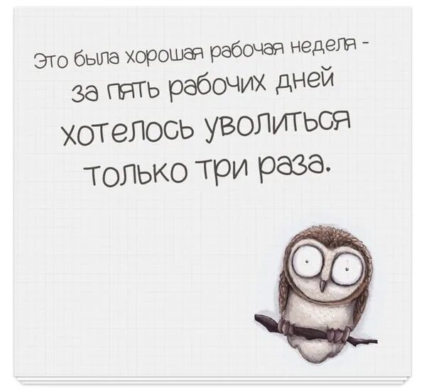 Уволили за неделю. Это была хорошая неделя хотелось уволиться. Неделя была хорошей уволиться хотелось всего 3 раза. Это была хорошая рабочая неделя хотелось уволиться только три. Уволиться хотелось всего три раза.