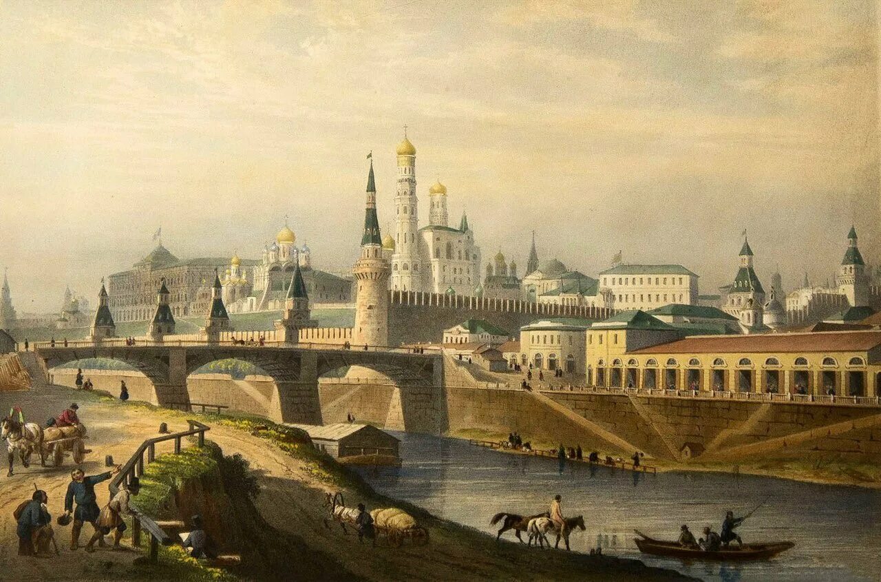 В 16 веке россия стала. Луи Пьер Бишебуа. Никольские ворота Кремля и Алевизов ров. Кремль Москва в 19 веке.