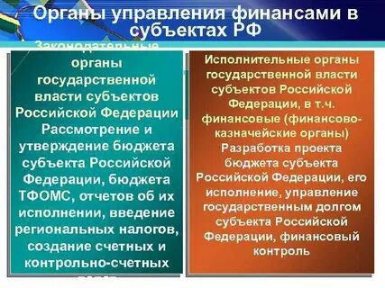 Субъектами управления государственных финансов являются
