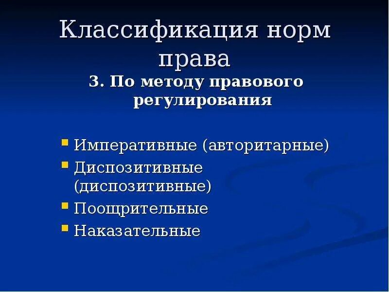 Критерии классификации норм. Критерии классификации норм