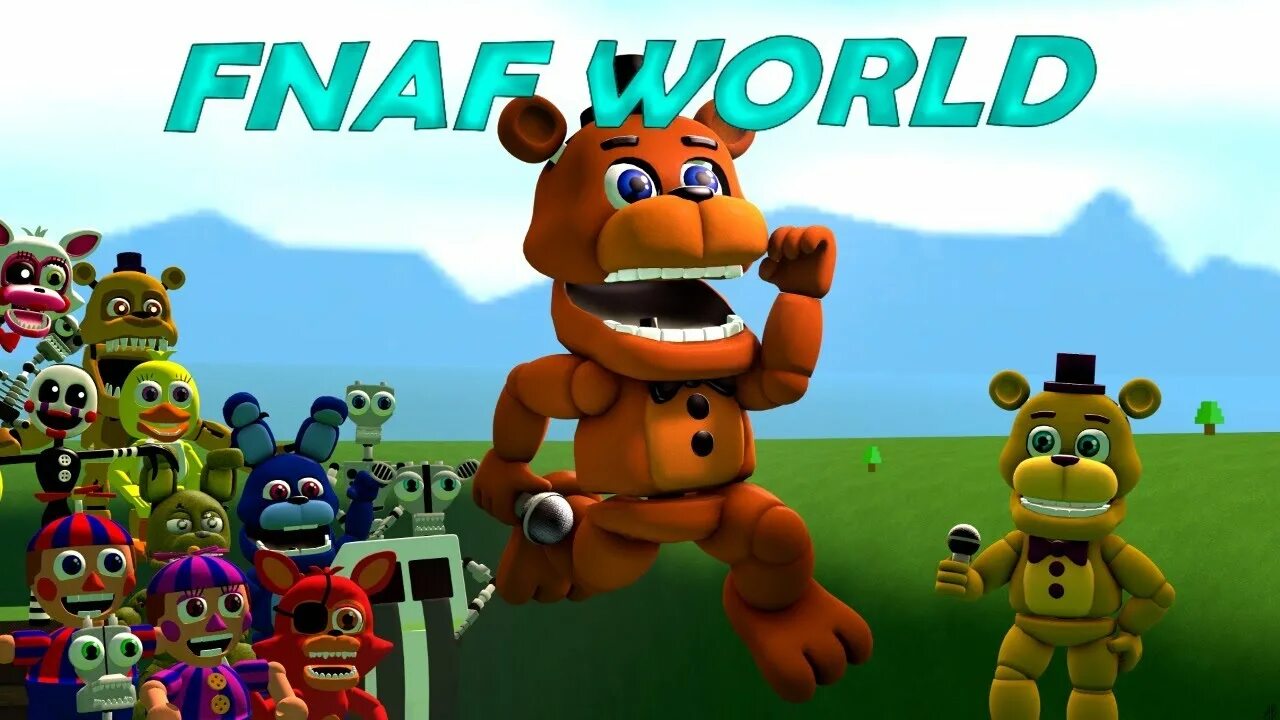 Трейлер фнаф ворлд. Фнаф ворлд аниматроники. Пицца фнаф ворлд. Fnaf world. Мир фнаф фредди.