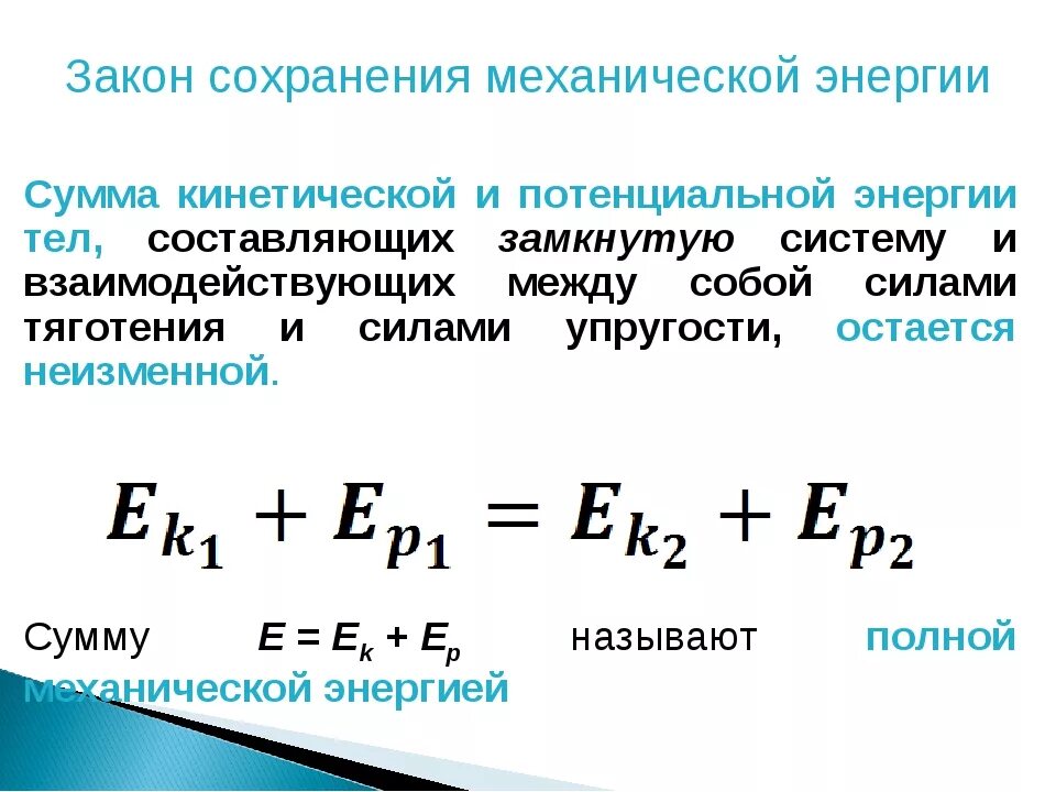 Физика формулы законы сохранения. Закон сохранения механической энергии формула и формулировка. Закон сохранения механической энергии формула с расшифровкой. Закон сохранения полной механической энергии формула. Закон сохранения механической энергии формулировка.