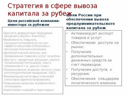 Цель вывоза
