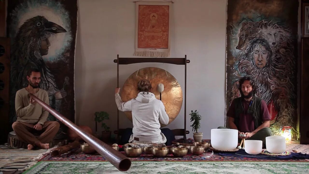Поющие чаши Тибета. Гонг и Поющие чаши. Тибетские чаши Гонг. Медитация с гонгом и поющими чашами.