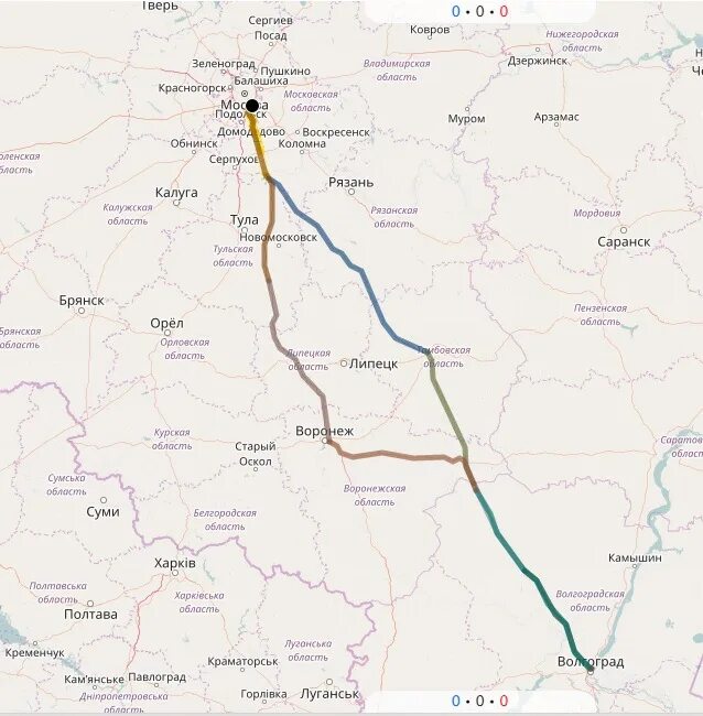 Сколько от волгограда до москвы на поезде. Трасса Москва-Волгоград на карте. Карта трассы Москва Волгоград. Москва-Волгоград карта автодороги. Москва Волгоград дорога на карте.