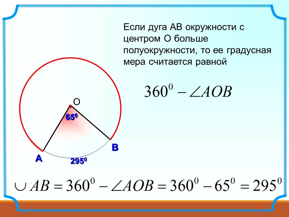 Сторона опирающаяся на дугу окружности равна. Градусная мера центрального и вписанного угла. Градусная мера окружности и полуокружности. Градусная мера дуги окружности Центральный угол. Градусная мера вписанного угла окружности.