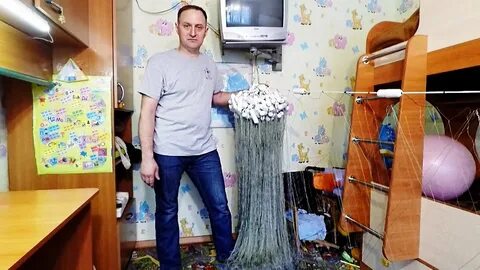 Как насадить сеть рыболовную на шнур