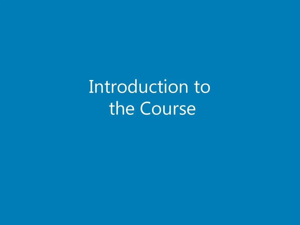 Introduction to the problem. Name of the course.