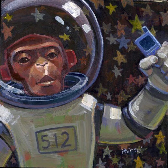 Space monkey. Aaron Jasinski художник. Обезьяна в скафандре. Обезьяна в скафандре арт. Антропоморфная обезьяна в скафандре.