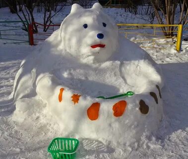 Снежные фигуры детский сад.