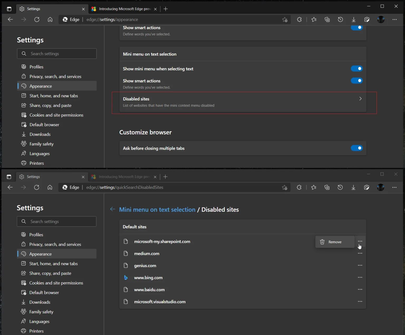 Edge text. Меню edge. game mini menu.