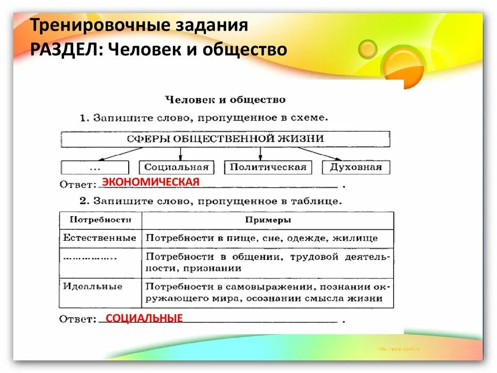 Практическая работа по обществознанию человек