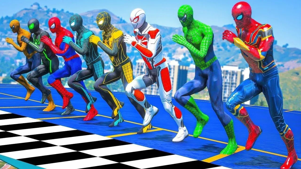 Spiders man running. Spiders man running
