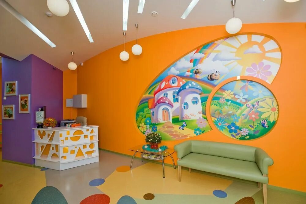 Направления детского центра. Креативные стены в детском саду. Интерьер детского сада. Интерьер стен в детском саду. Цвет стен в детском саду.