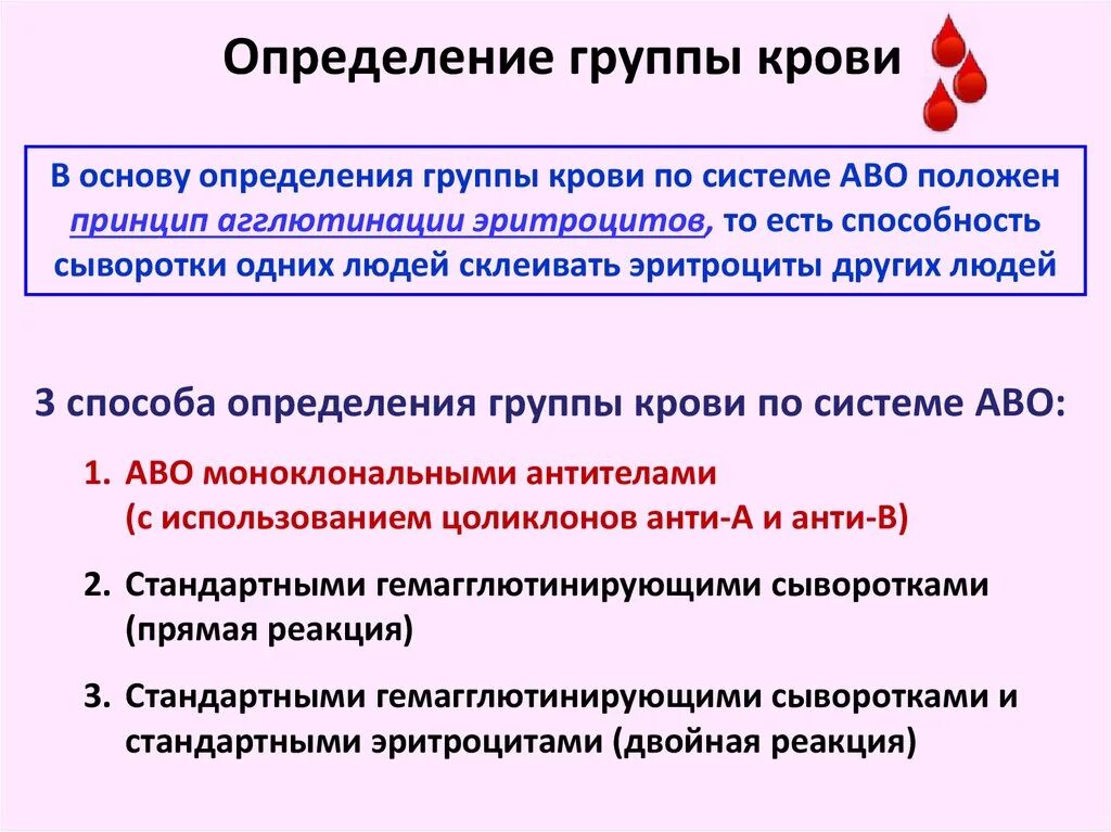 Какая идея лежит в основе принципа. Группы крови принцип лежащий в основе деления крови на группы. Группа крови принцип разделения. Принципы деления по группам крови. Способы определения группы крови по системе ав0.